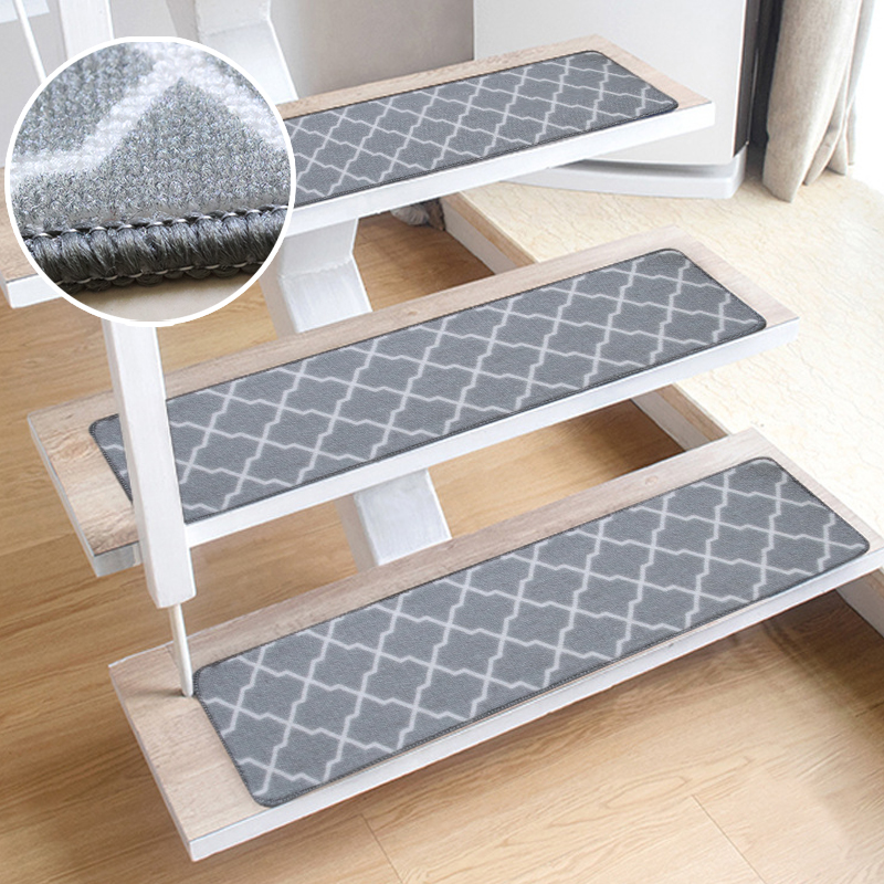 세탁 가능한 카펫 나무 계단 트레드, 미끄럼 방지 고무 뒷면이 있는 미끄럼 방지 계단 리프트 카펫